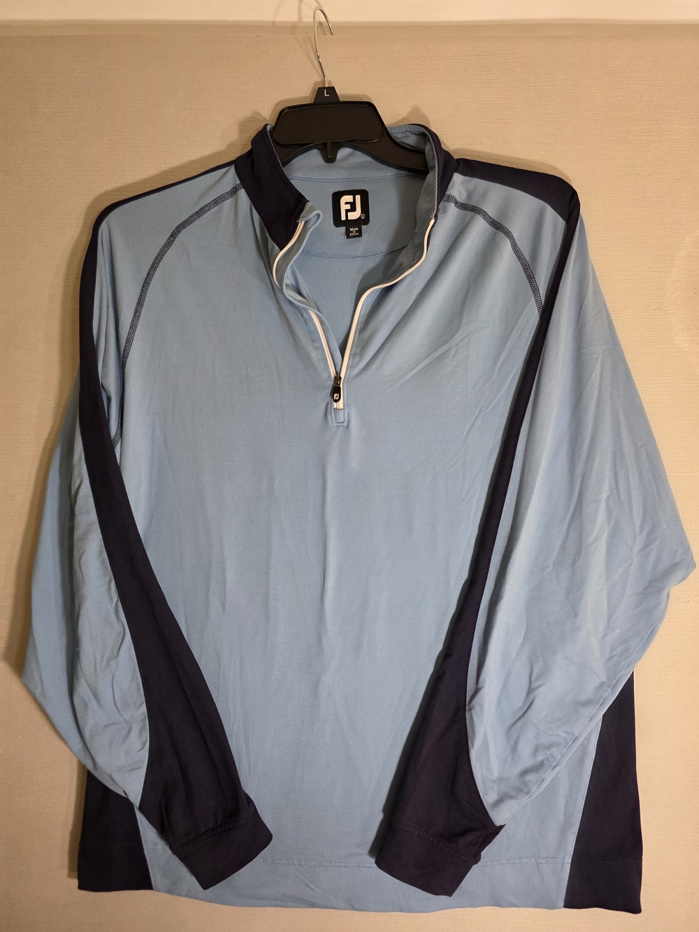 FootJoy Light Blue and Navy Half-Zip Golf Pullover